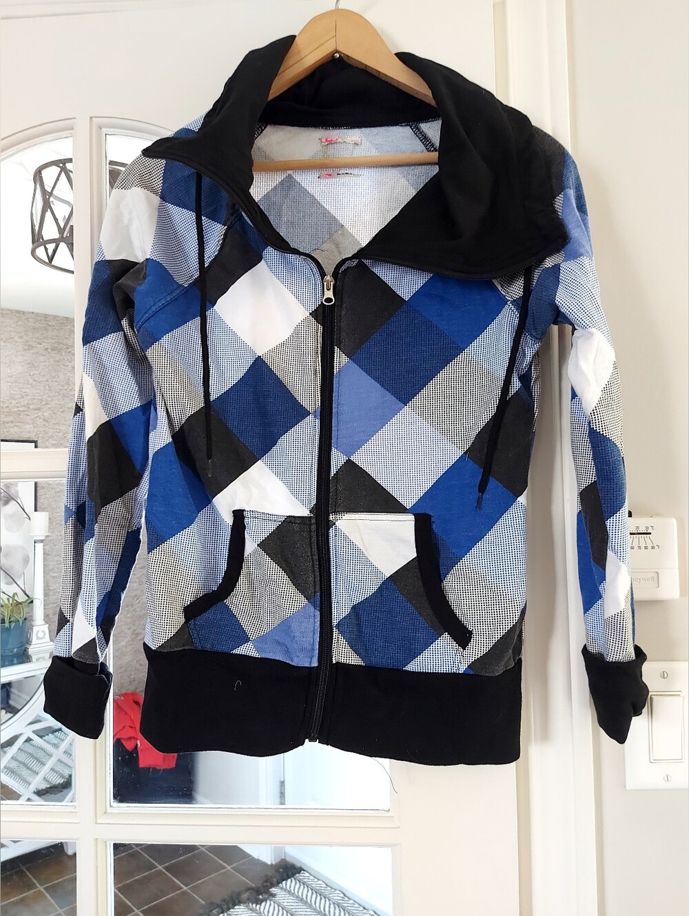 Youth Blue Plaid Zip-Up Jacket/Vest